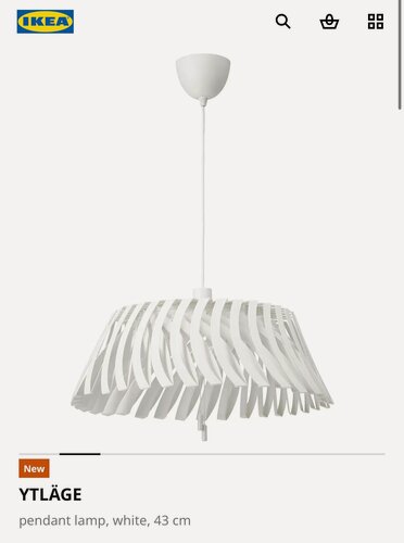 Изображение товара Подвесной светильник YTLÄGE IKEA, белый, диаметр 43-80 см раскладывающийся