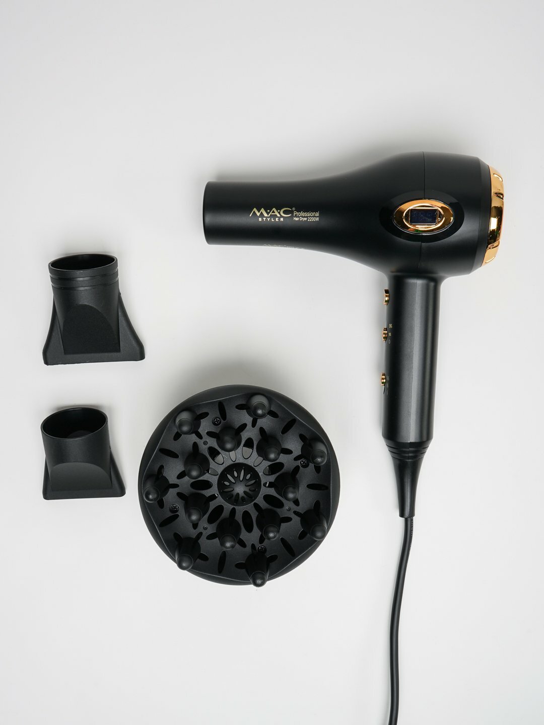 Профессиональный фен для волос MAC styler MC-6682, для сушки и укладки с ионизацией , Led Екраном 3in1 — фото 1