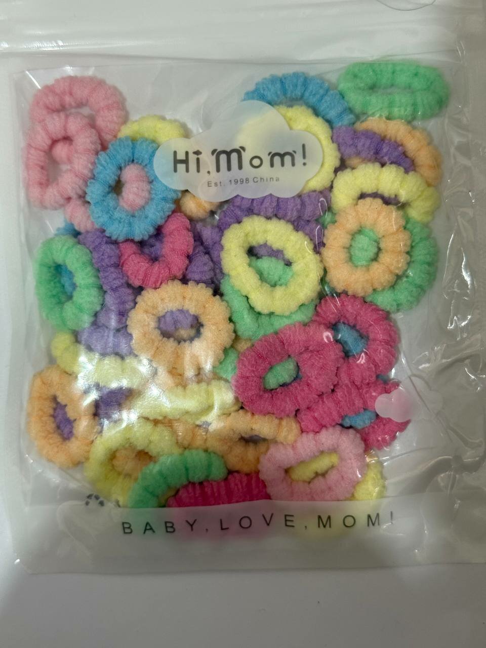 Резинки для волос "Без бренда", для девочек, текстиль, эластичные, диаметр 2,5см, 40 шт