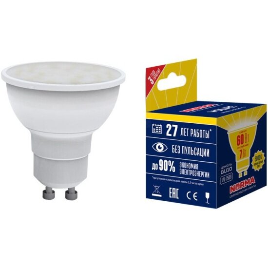 Светодиодная лампа Volpe LED JCDR 7W WW GU10 NR
