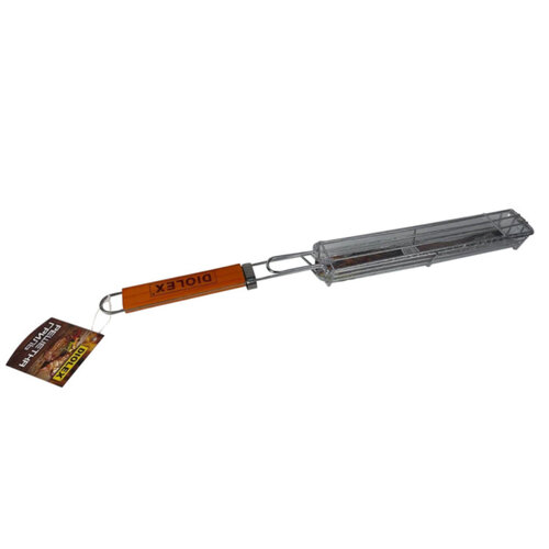 Решетка-гриль Diolex DX-G2001 для колбасок, 49x27x4 см, с деревянной ручкой