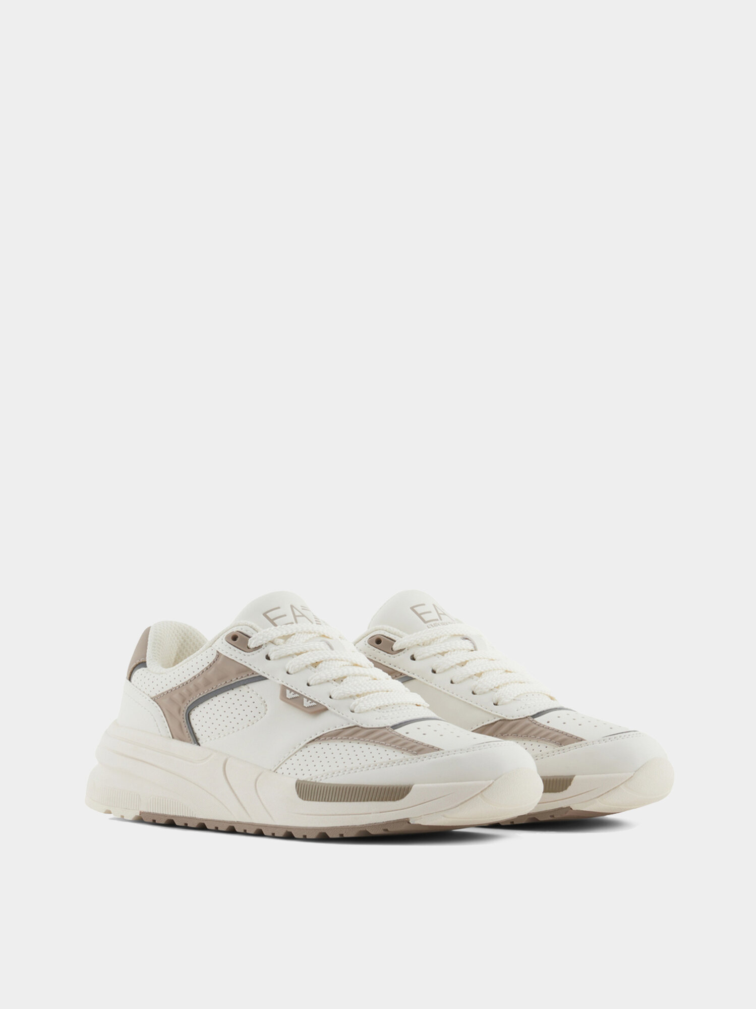 Кроссовки EA7 EMPORIO ARMANI, размер 9, белый/бежевый — фото 1