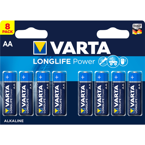 Батарея Varta Longlife Power, AA (LR6-20F), 1.5V, 8 шт