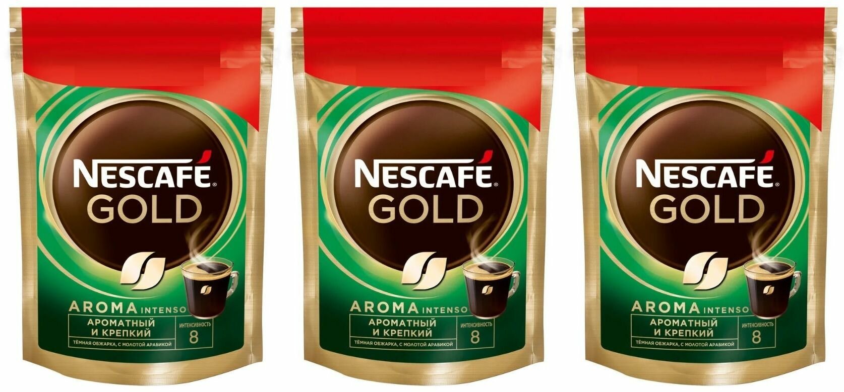 NESCAFE Кофе растворимый Gold Aroma, пакет, 85 гр, 3 шт