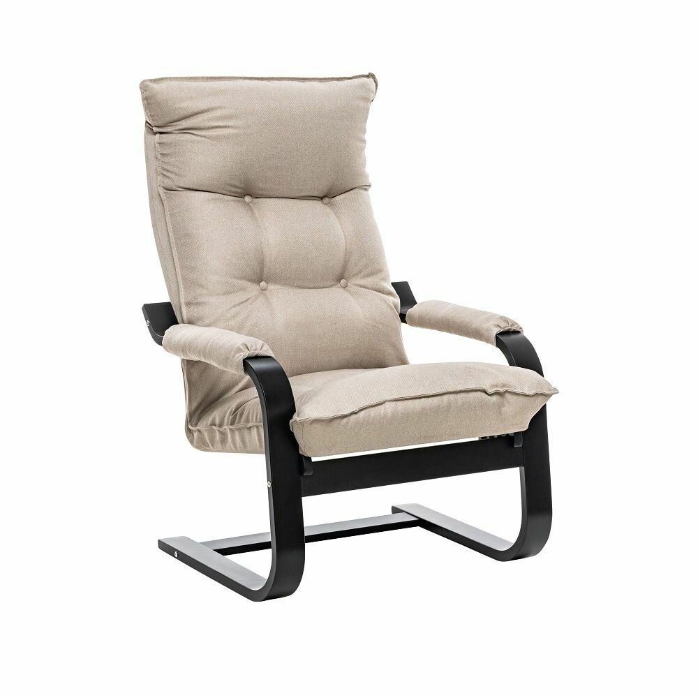 Кресло трансформер для отдыха Оливер, Кресло качалка с пружинящим эффектом, Венге, рогожка Malmo 05