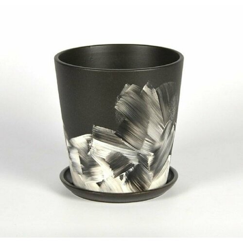 Горшок Палитра Черная №2 Конус (d12см, h12см, v 0,9л)