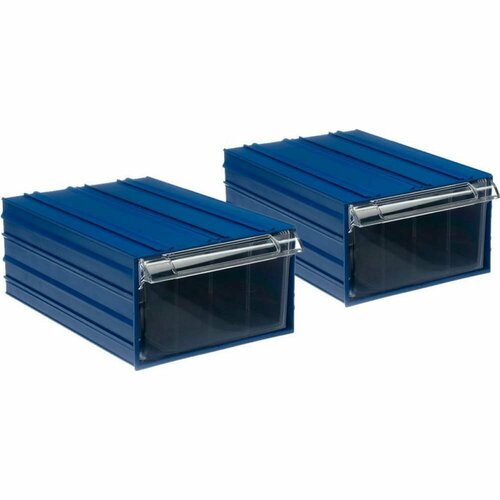 Пластиковый короб стелла-техник 212x328x126 мм, комплект 2 штуки С-501-А-2К синий-прозрачный