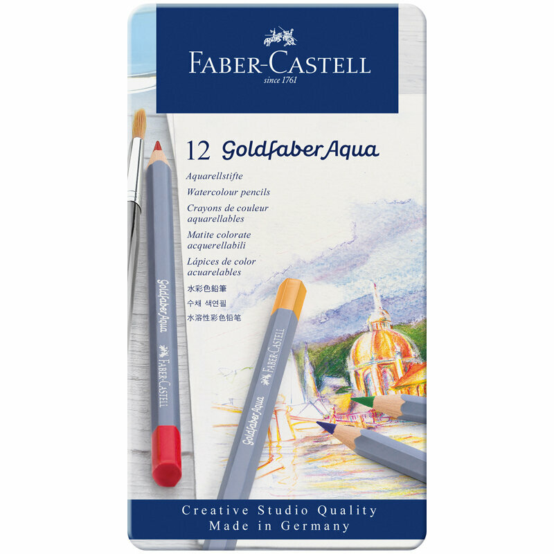 Карандаши акварельные Goldfaber Aqua, 12 цветов Faber-Castell - фото №12