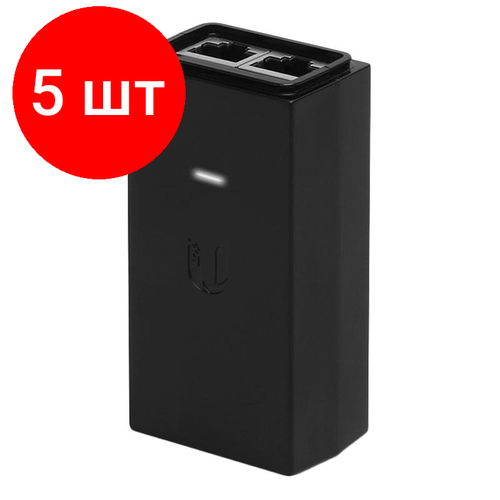 Комплект 5 штук, Адаптер PoE GBE POE-24-12W-G Ubiquiti (POE-24-12W-G) комплект 5 штук poe инжектор ubiquiti poe 24 12w блок питания 24в 0 5а