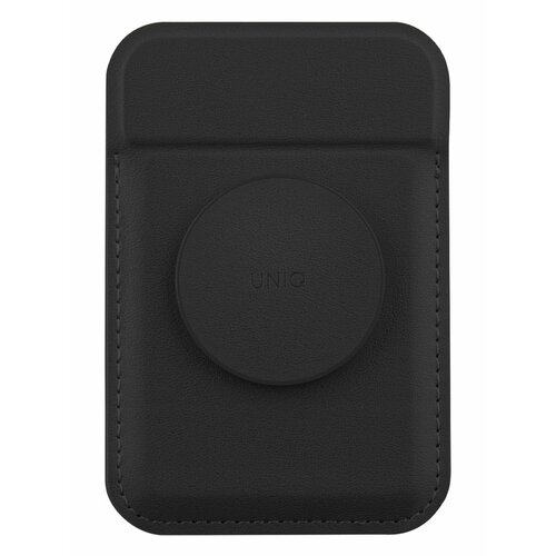 Uniq бумажник с функцией подставки для iPhone FLIXA Magnetic card holder Pop-out Grip-stand (Jet Black)