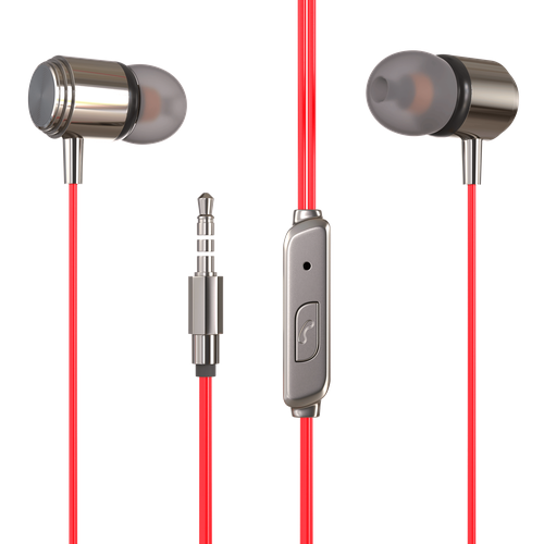 Наушники вакуумные AUX разъём с МК без рег громкости длина 12м More choice G51 Red 39900₽