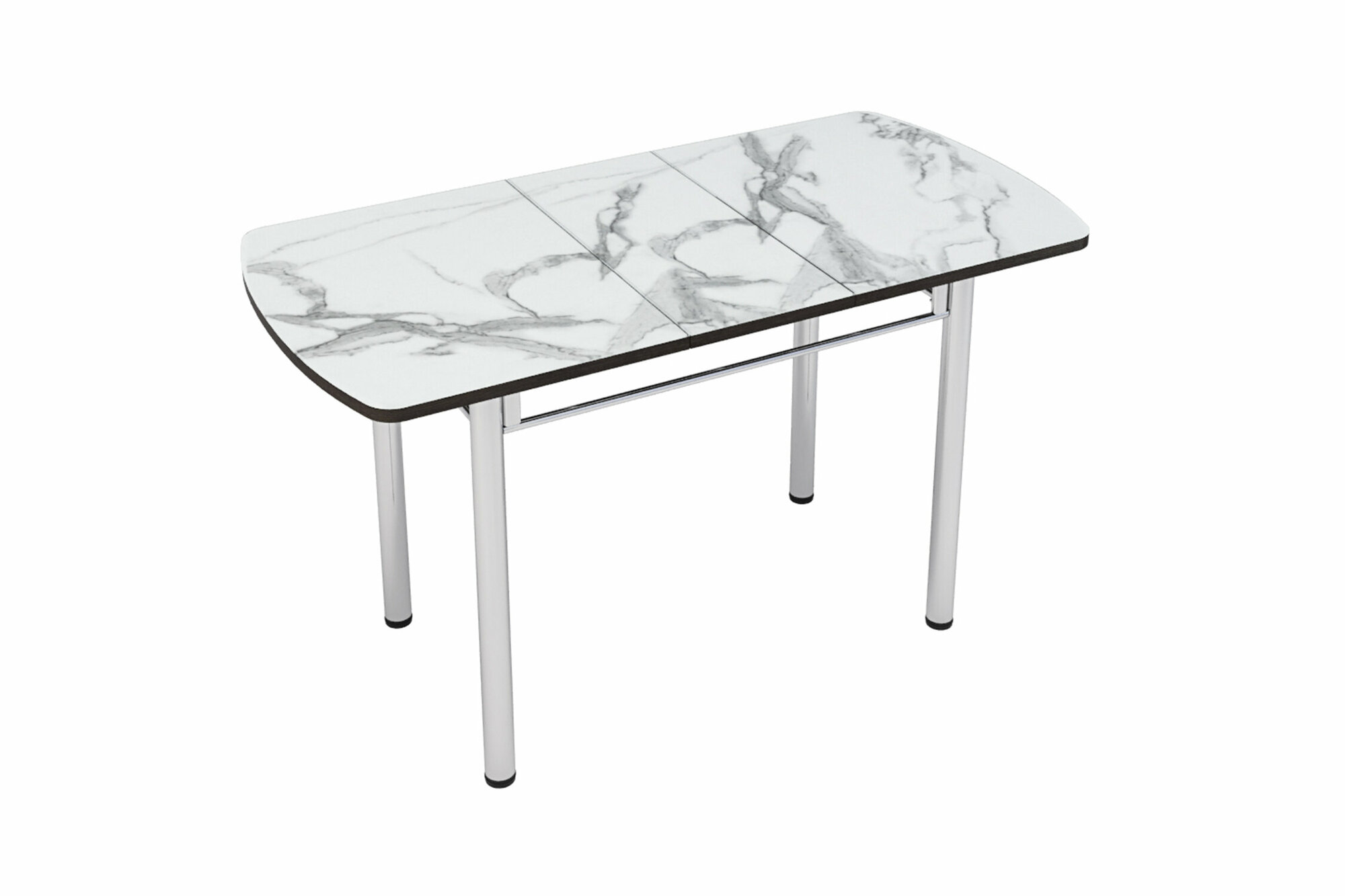 фото Стол раздвижной Интерьер-Центр с фотопечатью белый мрамор 110x70x80 см