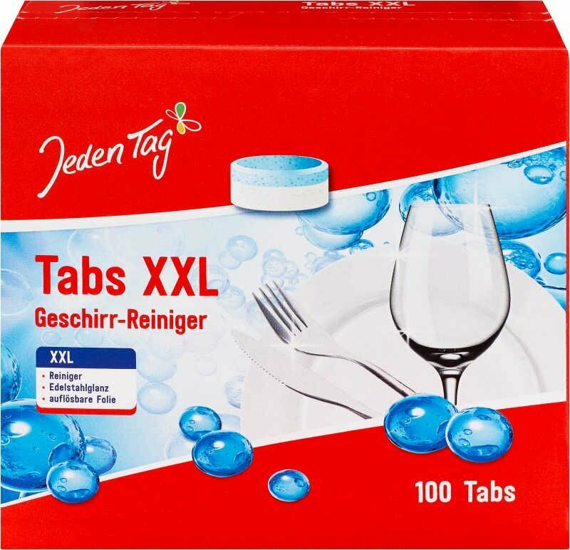 фото Таблетки для посудомоечных машин Jeden Tag Tabs XXL. 100 таблеток