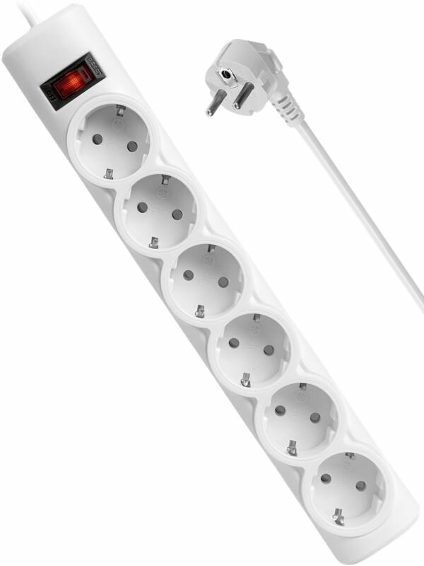 Сетевой фильтр DEFENDER DFS 151 1,8м White (99489), официальная гарантия — фото 1