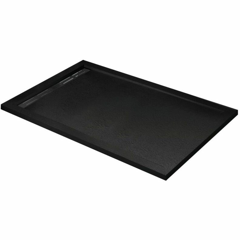 Душевой поддон Cezares Tray-AS-AH-120/90-30-NERO из искусственного мрамора, чёрный матовый 120х90х3 см