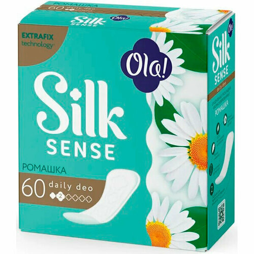 Прокладки гигиенические, ежедневные, Ola, Silk sense Daily Deo, ромашка, 60 шт