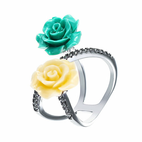 фото Кольцо element47, серебро, 925 проба, фианит, размер 17