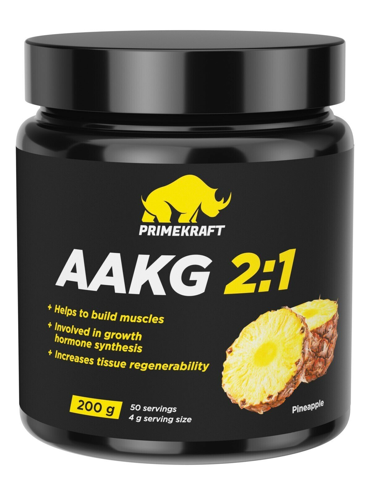 Аминокислоты аргинин PRIMEKRAFT AAKG 2:1 (аакг / АКГ) Ананас, 200 г / 50 порций