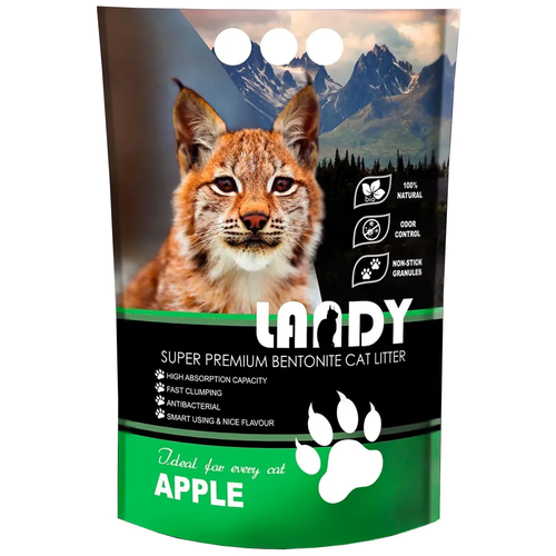 Наполнитель для кошачьего туалета Landy комкующийся с ароматом яблока 5 л