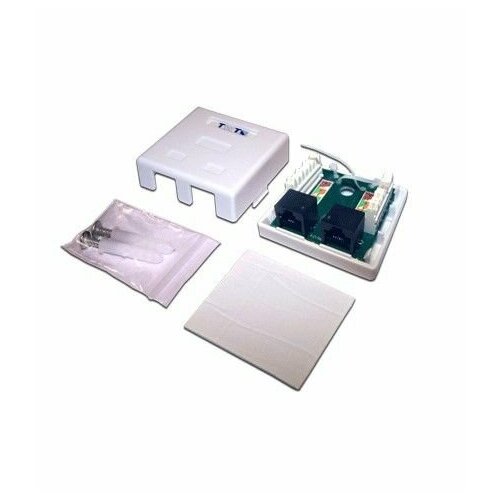 Розетка Lanmaster Настенная 2 порта RJ-45 категории 6, UTP, белая