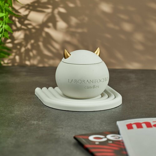 набор посуды доляна котики поднос 32×32×4 5 см чайный домик подставка под кружку в подарок Подставка для украшений LABORANTOCHKA candles, 2.5, белый