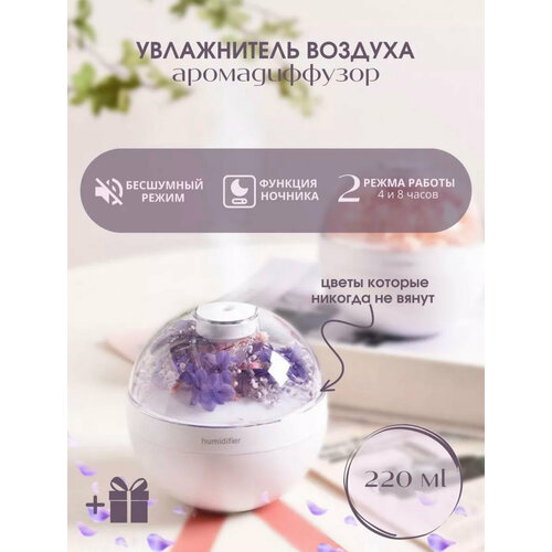 Увлажнитель воздуха ультразвуковой вечный цветок с подсветкой белый 172000₽