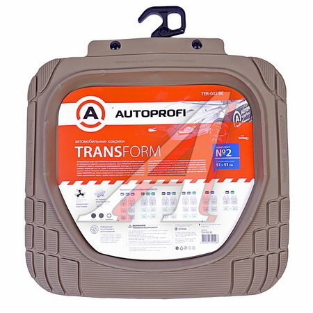 Коврики TRANSFORM, задние 2 шт, термопласт, бежевый, TER002BE Autoprofi TER-002 BE