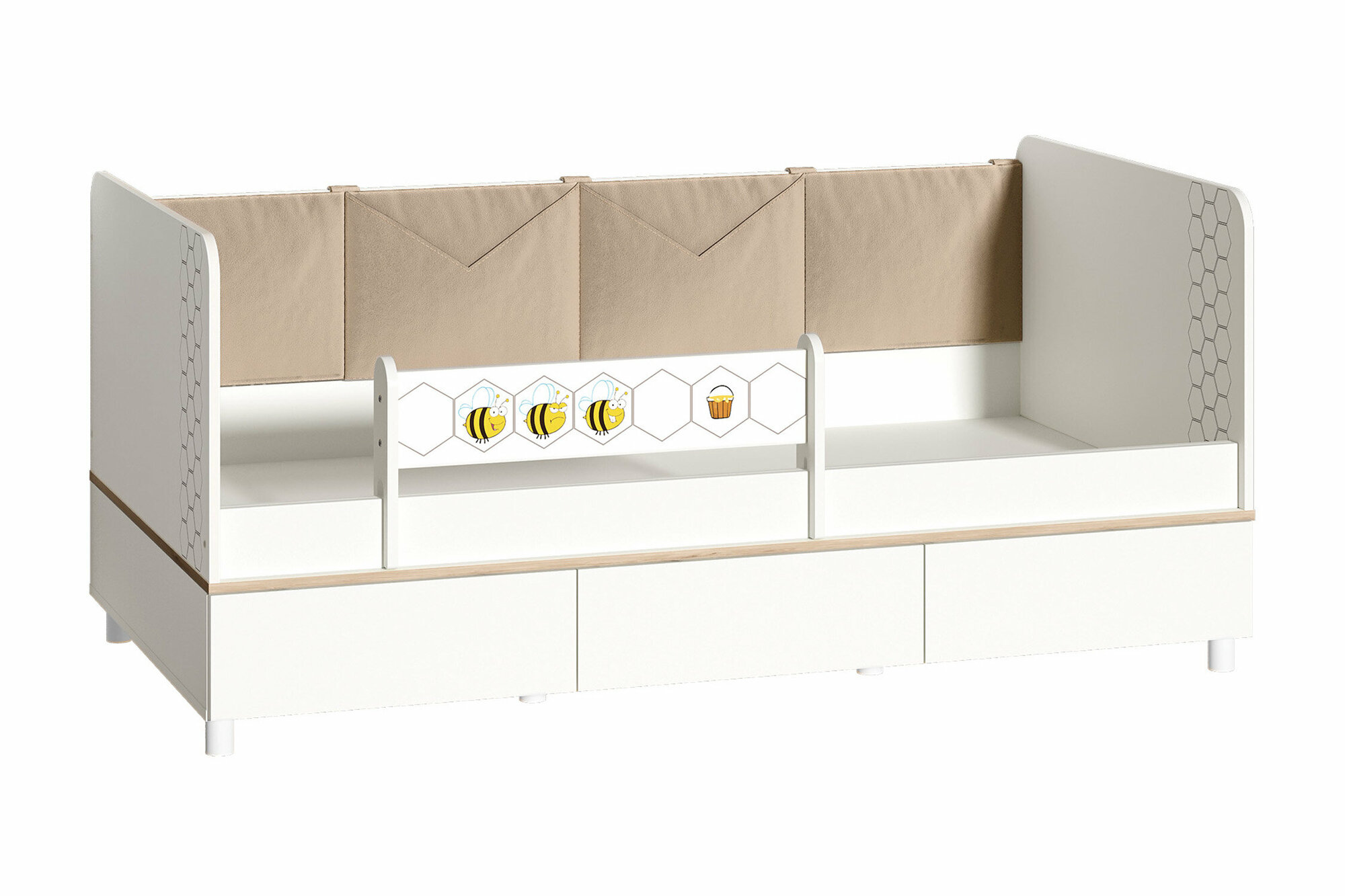 Кровать Моби Эйп 11.40 белый шагрень 164.2x89.7x75 см