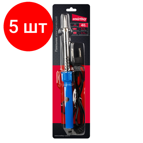 Комплект 5 шт Паяльник электрический Smartbuy 40Вт 220В пластиковая рукоятка 101200₽