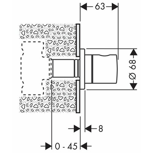 Запорный вентиль Hansgrohe Ecostat S 15972000