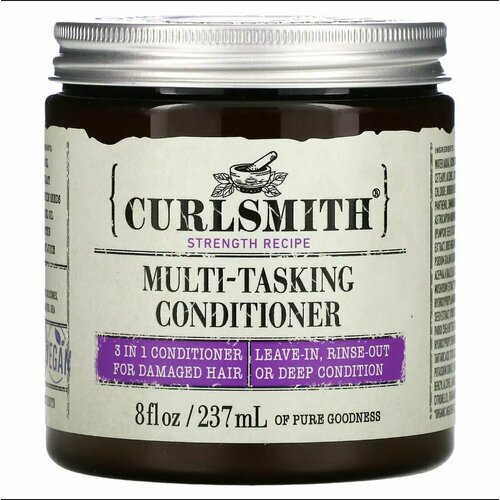 Curlsmith, Многоцелевой кондиционер 3 в 1 (смываемый кондиционер, маска для волос, Ливин несмываемый уход) для поврежденный волос.