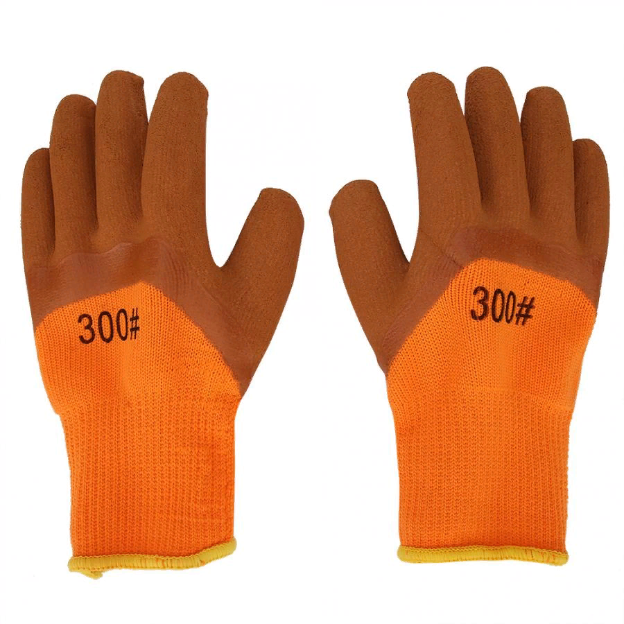Перчатки утепленные защитные с латексным покрытием 300# (4 пары в упаковке)