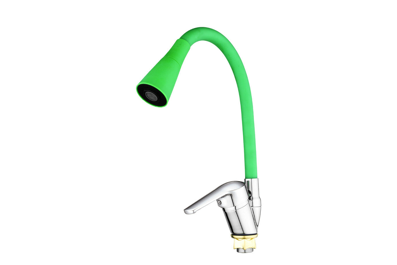 фото 3594 VIKO кухня боковой Ø35 с гайкой зеленым гибким изливом(2-jet)