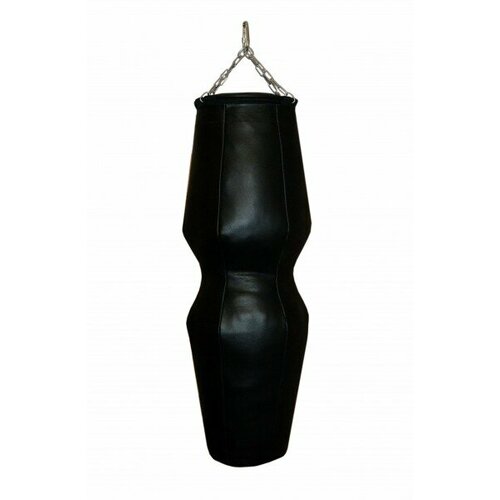 фото Боксёрский мешок подвесной фигурный "силуэт" (натуральная кожа), 140 см, 55 кг, чёрный рокки