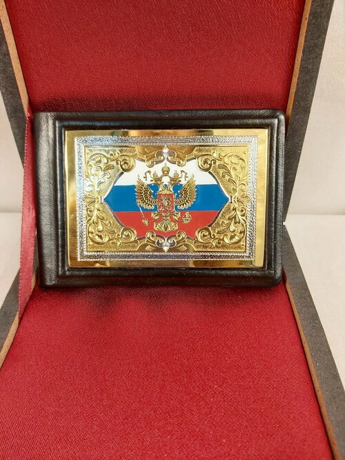 Обложка для удостоверения Русский торговый дом Золотой медведь, золотой, черный