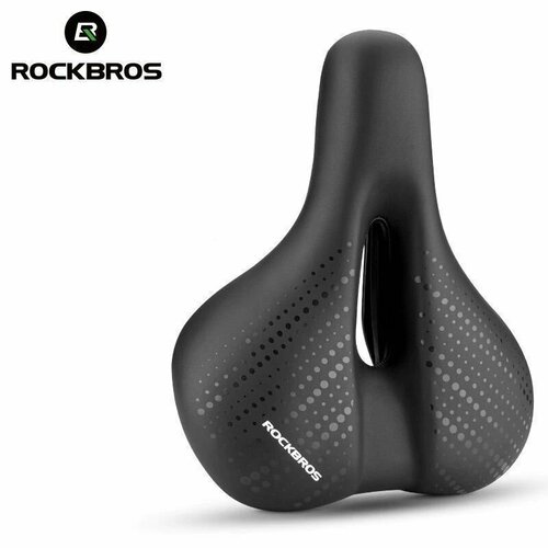 седло rockbros rb aq 6090r комфортное с прорезью черное Седло велосипедное ROCKBROS черное, комфортное с прорезью