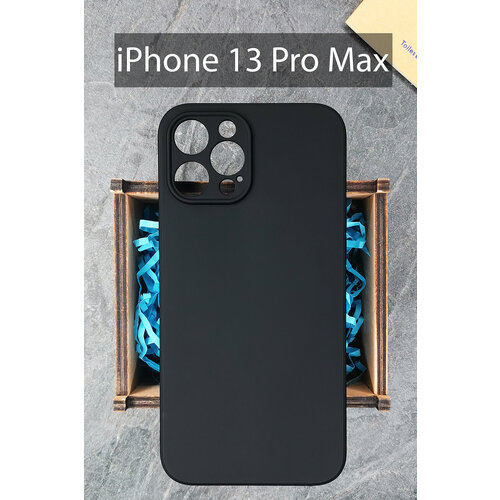 Силиконовый чехол для iPhone 13 Pro Max черный / Айфон 13 Про Макс силиконовый чехол life is кайф для iphone 13 pro черный айфон 13 про