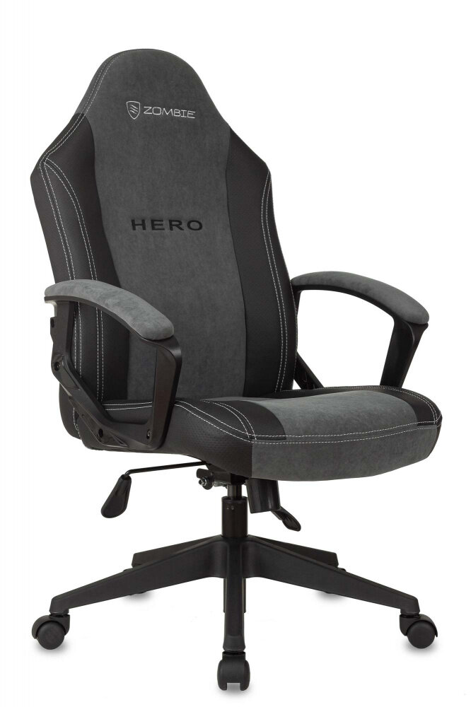 Компьютерные кресла бюрократ ZOMBIE HERO серый ткань/эко. кожа