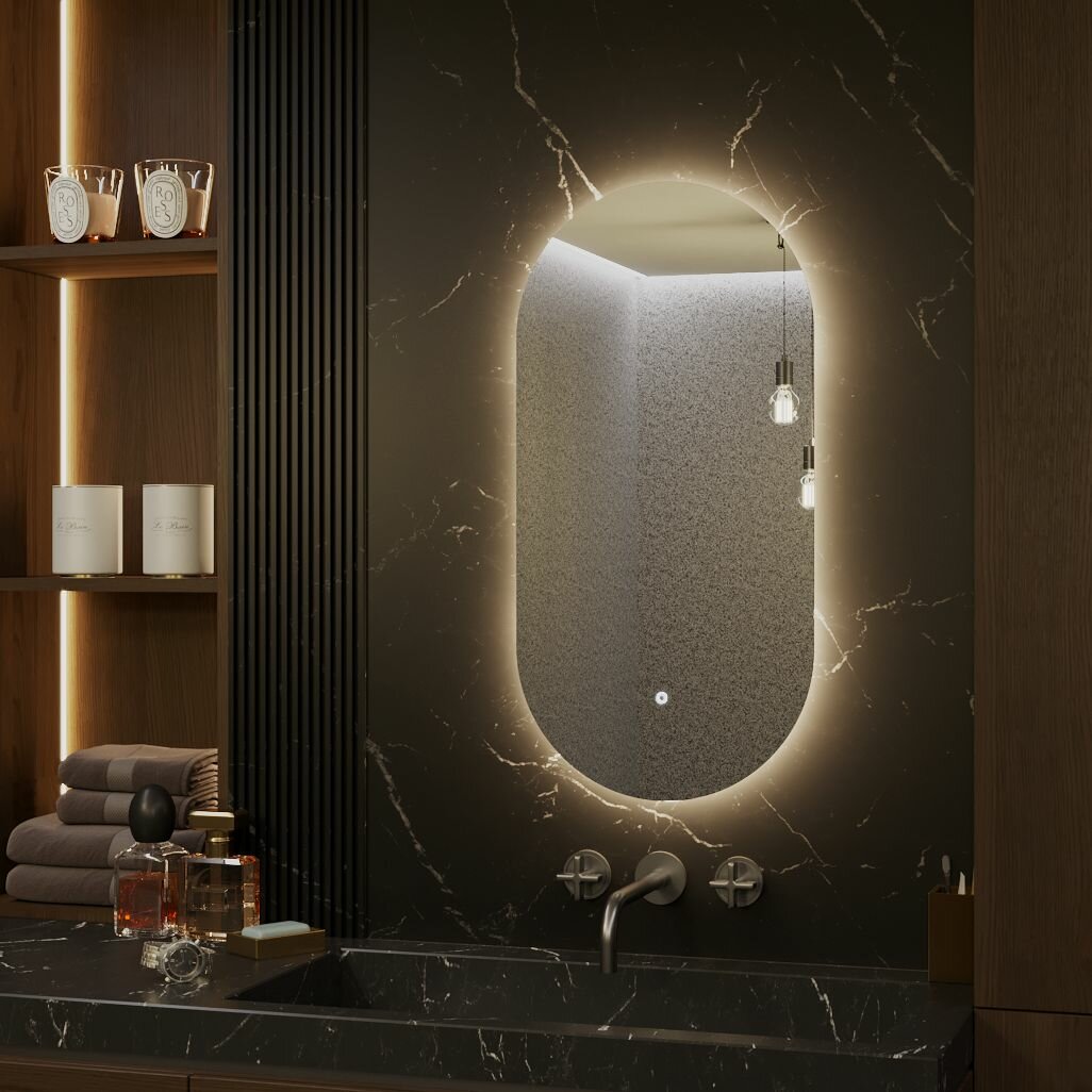 Зеркало Олимпия 110*60 для ванной с тёплой LED-подсветкой - фотография № 6