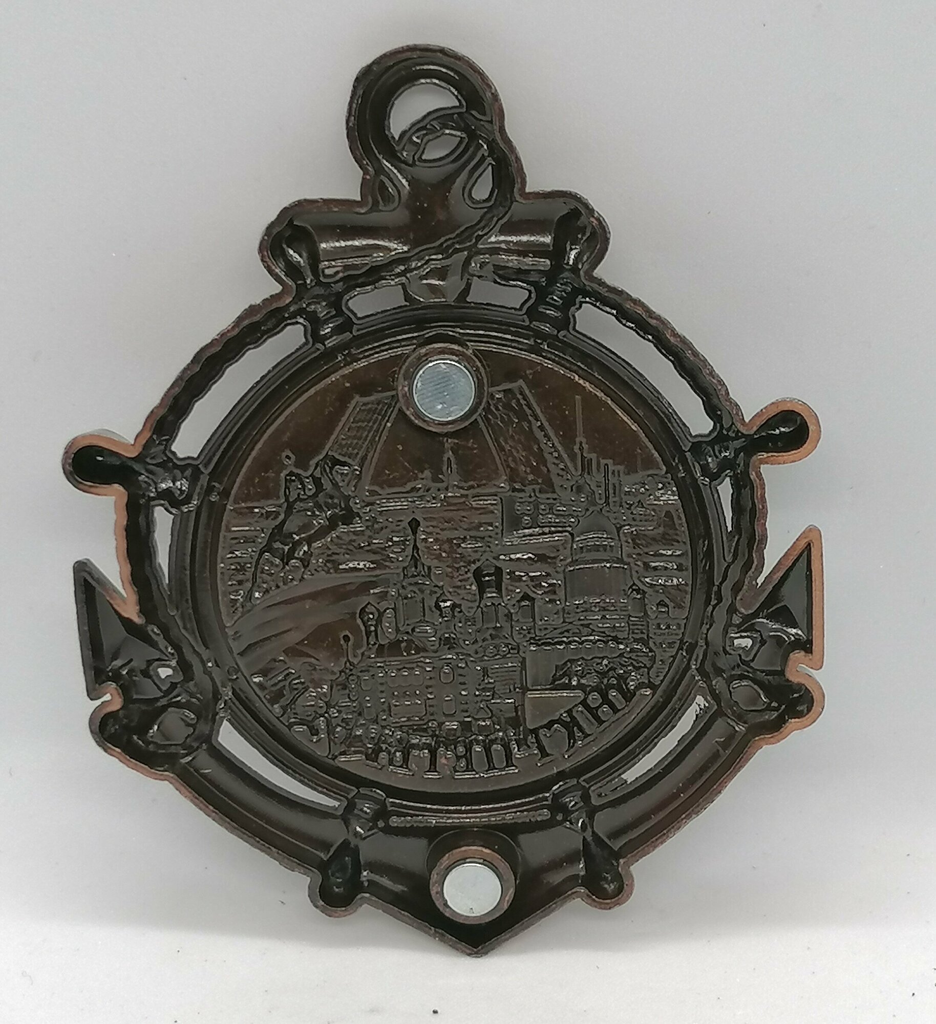 Магнит металл рельефный Спб, якорь медь — фото 1