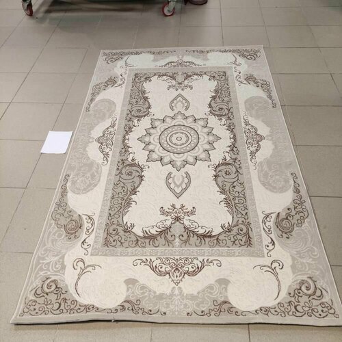 Ковер Классический БАЛ текстиль EMIR NATUREL KZ F110C , , цвет Бежевый, из нитей Полиэстер, основа хлопок, размер 1 м на 2 м, вес 3 кг