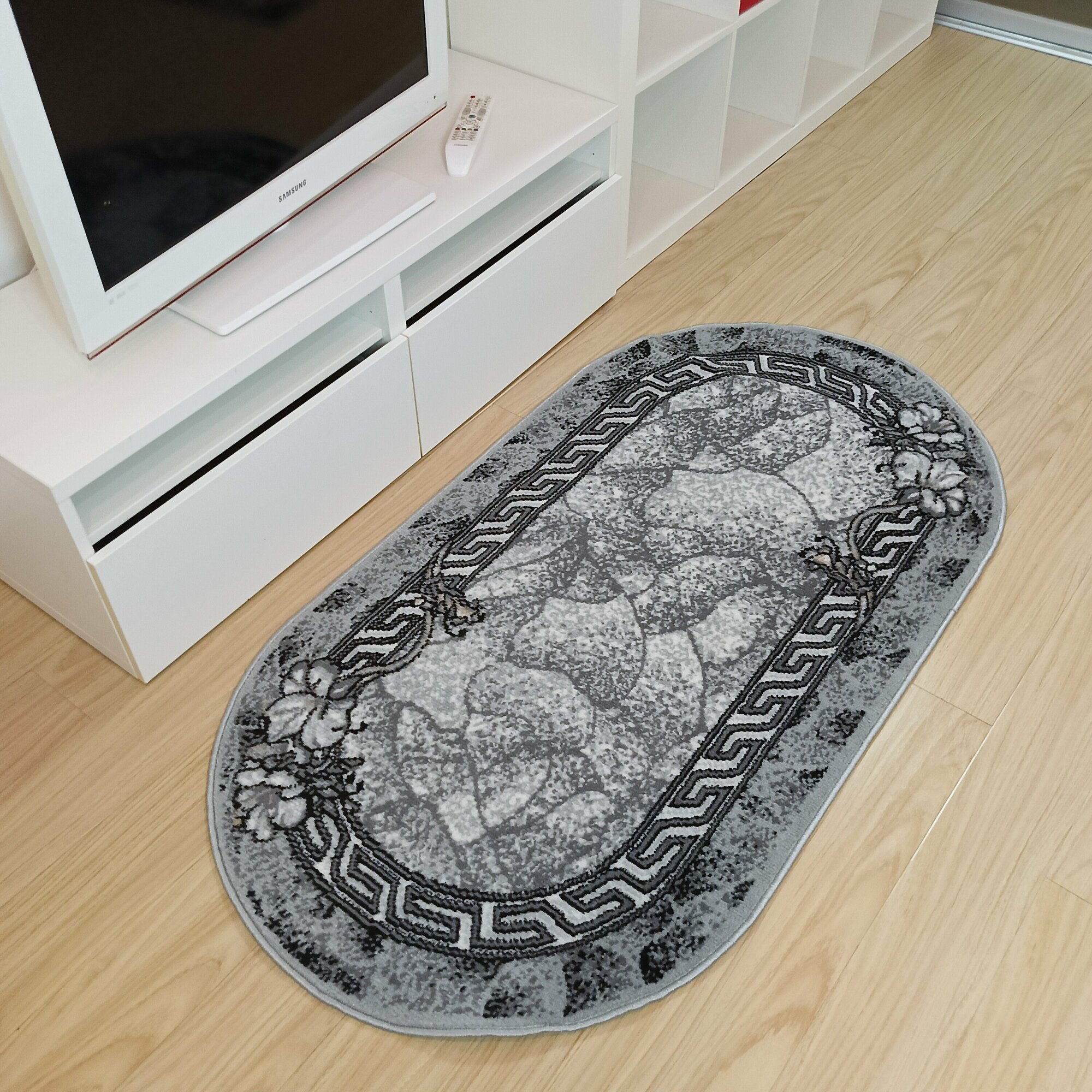 фото Ковер для комнаты на пол Лайла 0,6х1,0 м (60х100 см) овал серый