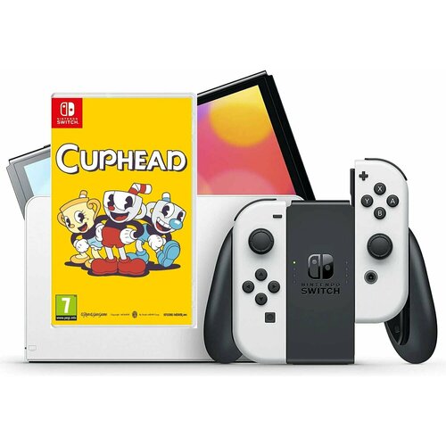 Игровая приставка Nintendo Switch OLED Model White Белая 64 GB Игра Cuphead 3949000₽
