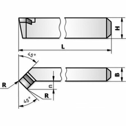 фото ХИЗ 170820-Т5К10 Резец проходной отогнутый 20х16х140 Т5К10