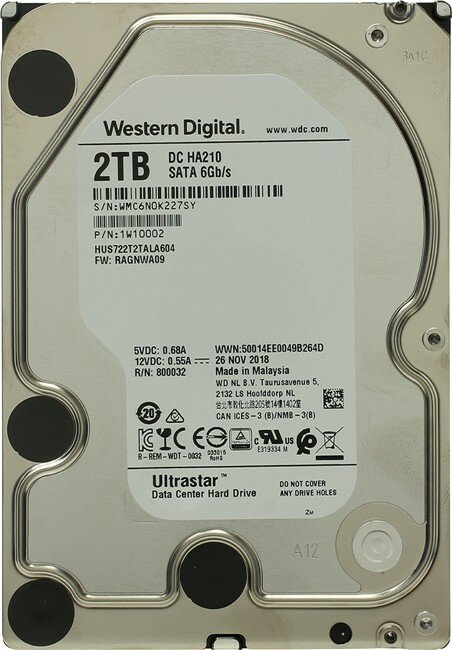 Жесткий диск WD Ultrastar DC HA210 HUS722T2TALA604, 2Тб, HDD, SATA III, 3.5" [1w10002] - фото №3