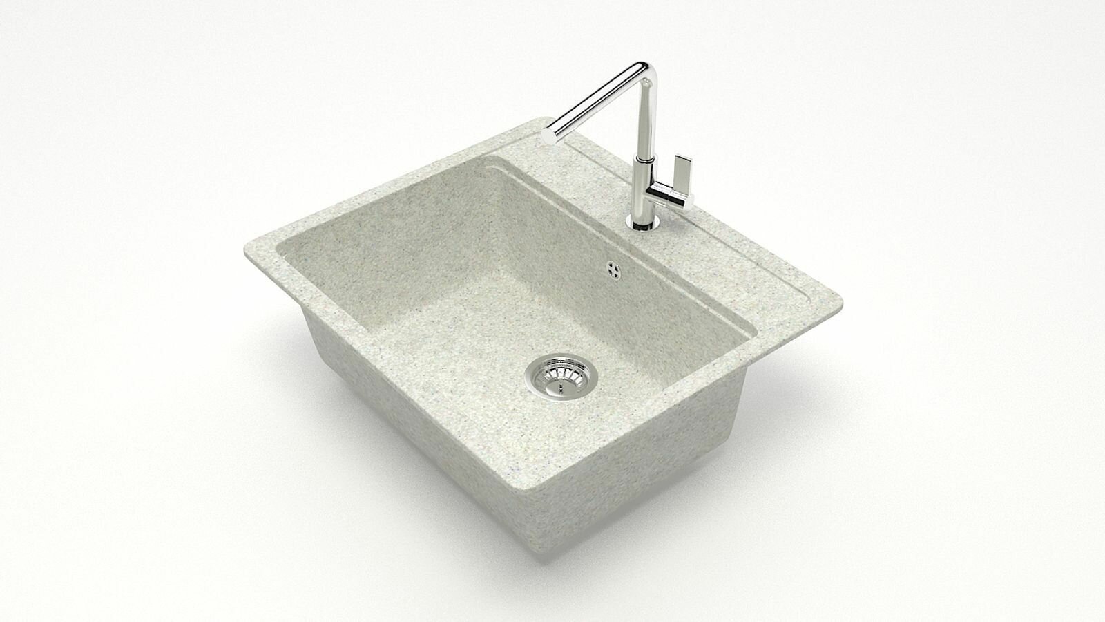 фото Мойка для кухни каменная MARRBAXX 9/Q10, светло-серый, матовая с сифоном