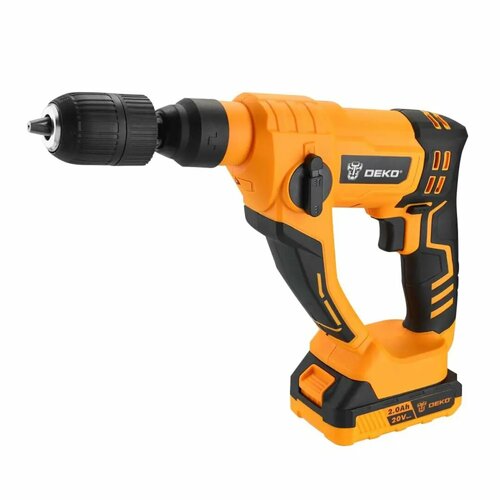 Перфоратор аккумуляторный SDS-plus Deko DKCH20FU-LI 063-4412 20 В Li-Ion 2x2 Ач 12 Дж 12390₽