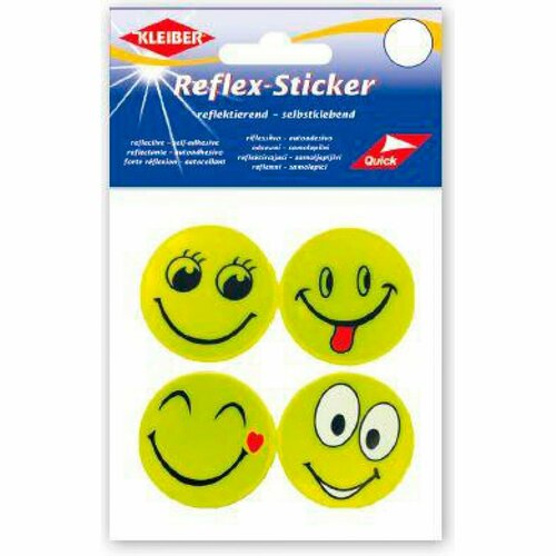 Аппликации, самоклеящиеся, светоотражающие Забавная мордашка, диаметр 4,8см, ПВХ, Kleiber, 611-86