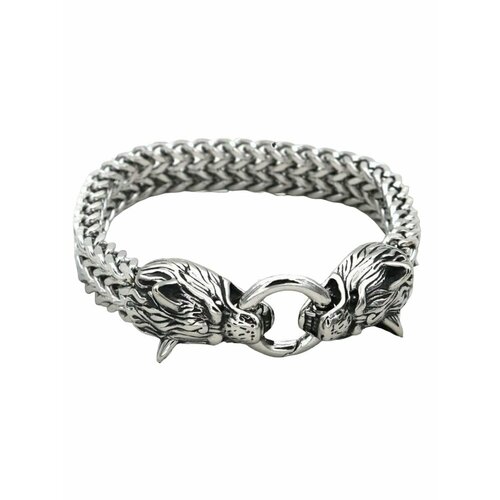 фото Браслет, размер 23 см, серебряный цветной кит