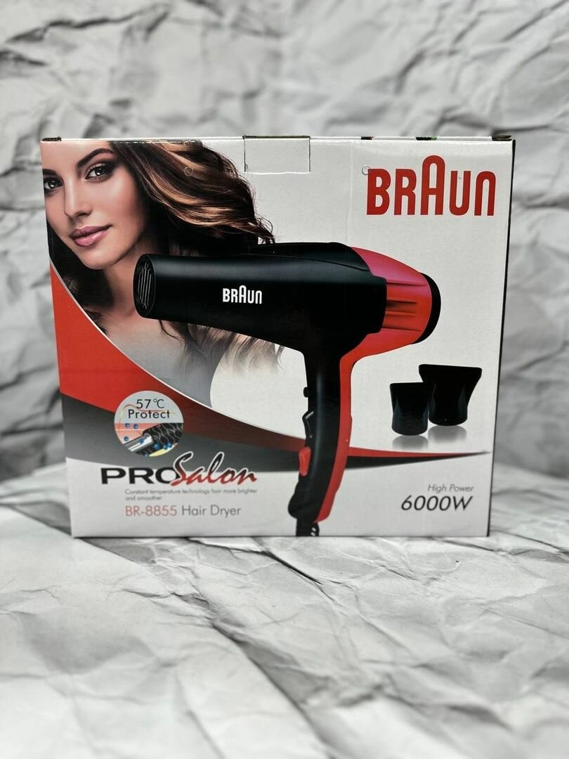 фото Функциональный бытовой фен для волос с насадкими